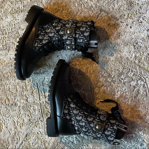 Dior Jacquard oblique combat boots size 8 - Picture 10 of 10